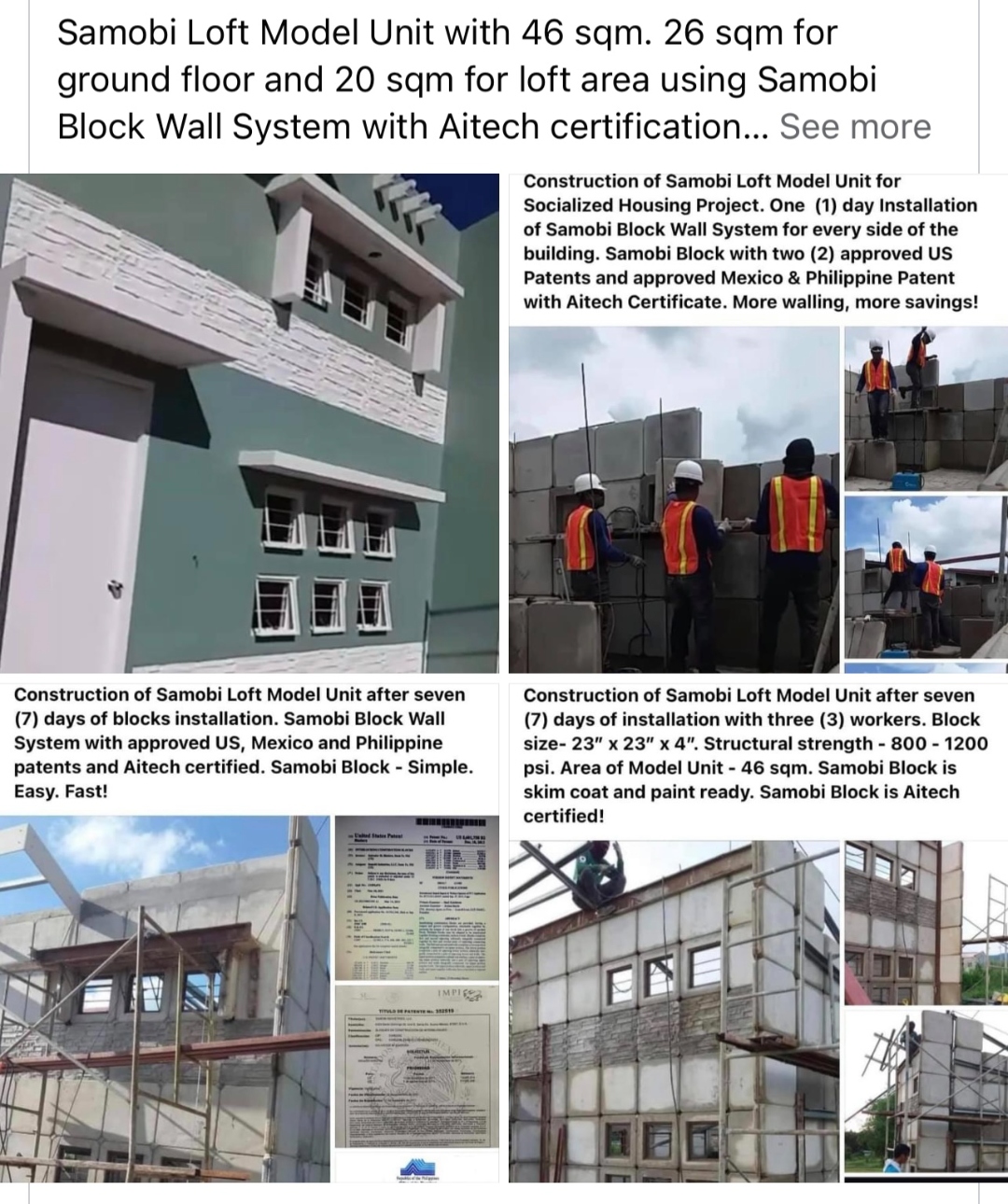 Day 3 of Samobi Loft Model Unit installation — block wall system taking shape